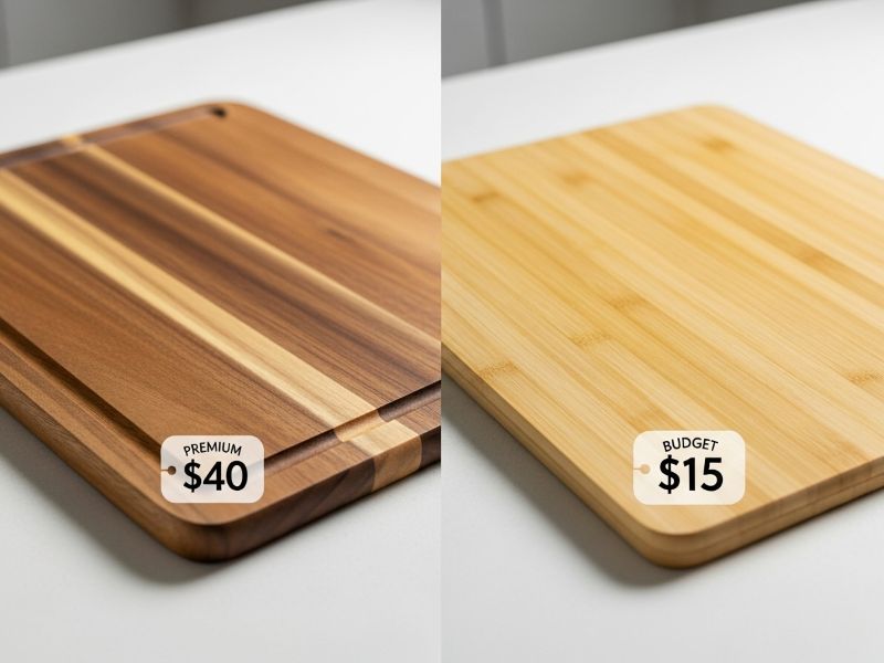 Cutting board cost and value acacia vs bamboo
