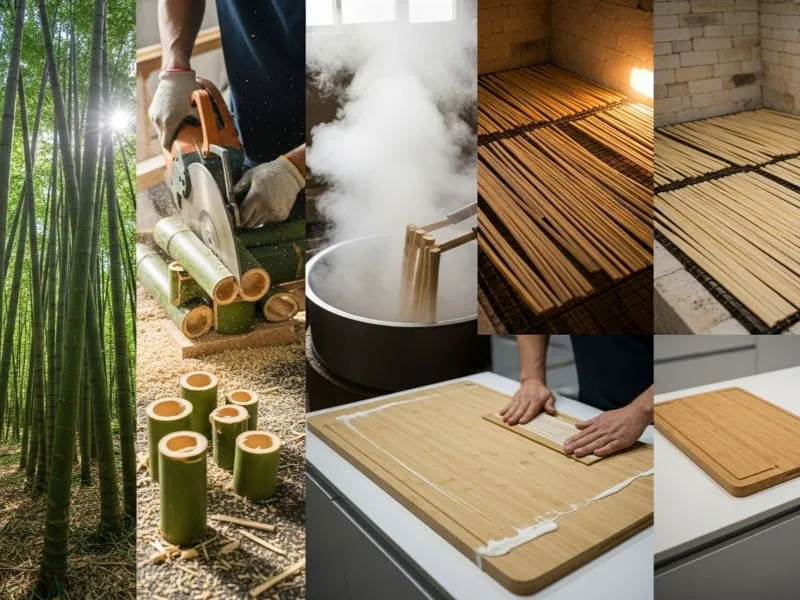 Bamboo to cutting board process