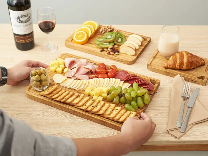 Bamboo cutting board serving platter