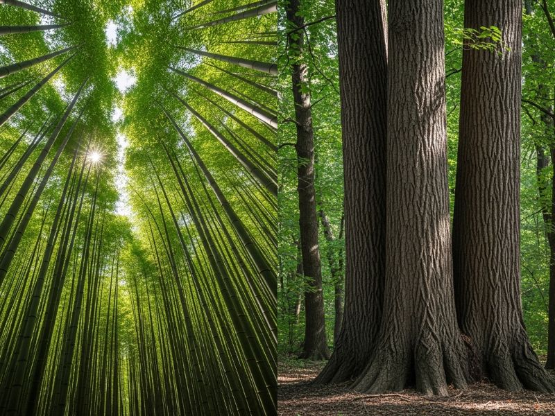 Environmental impact comparison of bamboo and hardwood