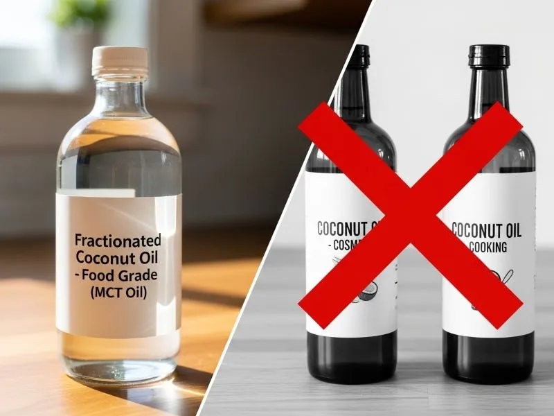 Fractionated coconut oil for cutting boards