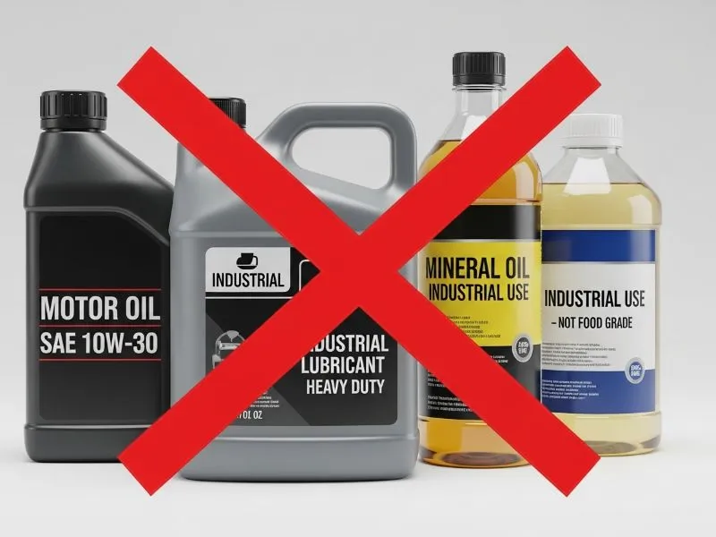 Industrial oils unsafe for cutting boards