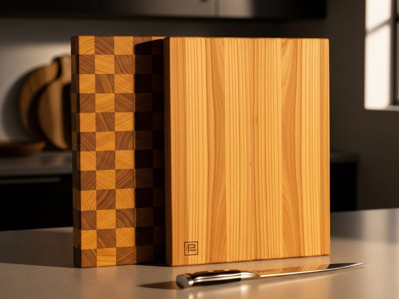 eak cutting boards with different grain types