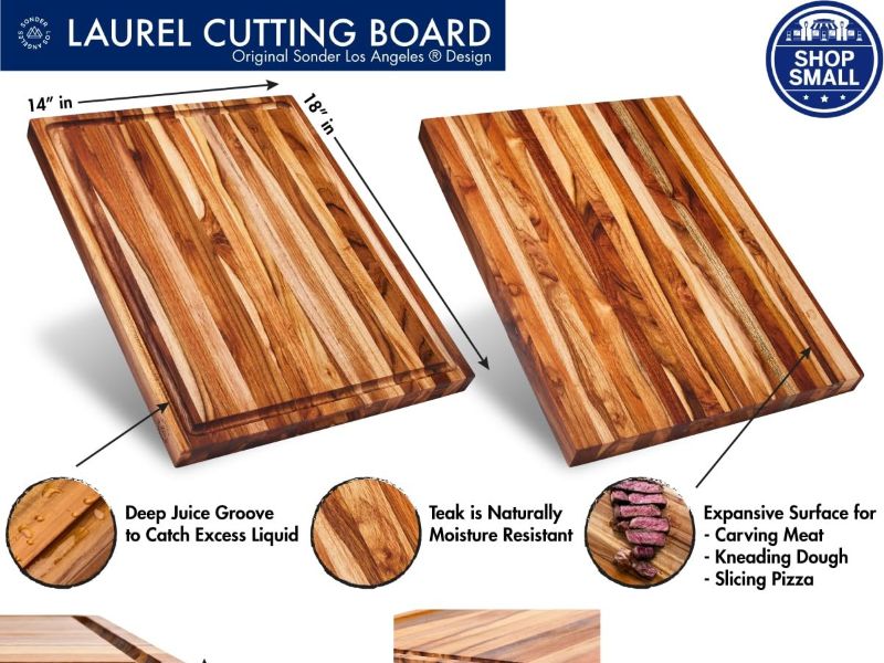 Sonder Los Angeles reversible teak cutting board