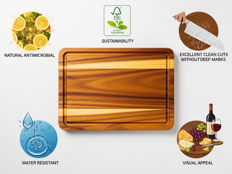 Pros of acacia cutting board