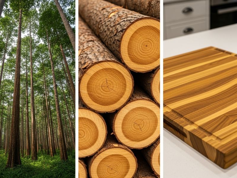 teak trees in Southeast Asian forest