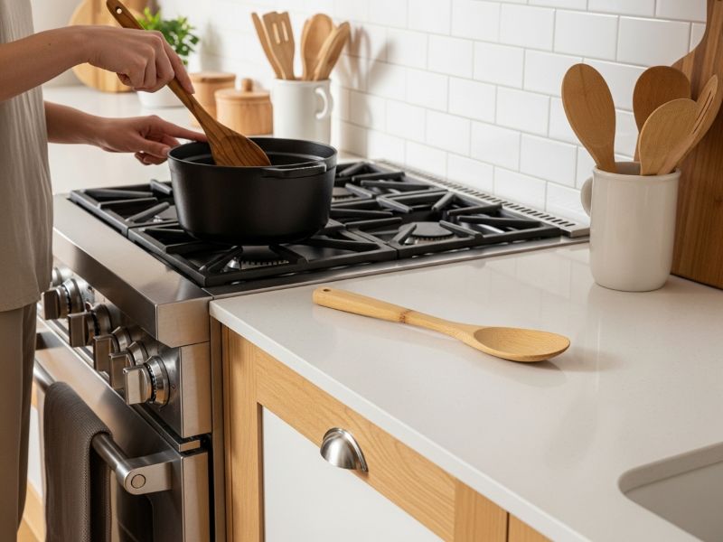 Bamboo vs teak cooking utensil