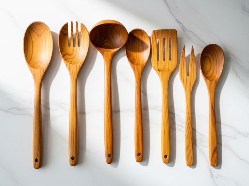 Teak wood cooking utensils