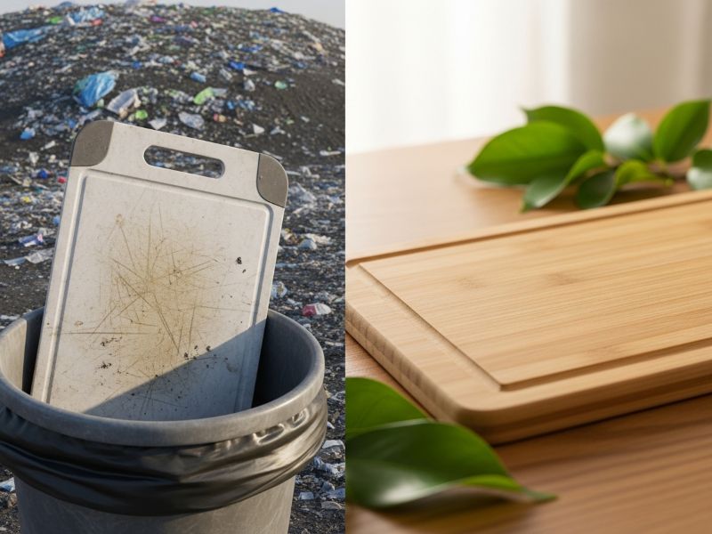 Plastic vs wood and bamboo cutting boards sustainability