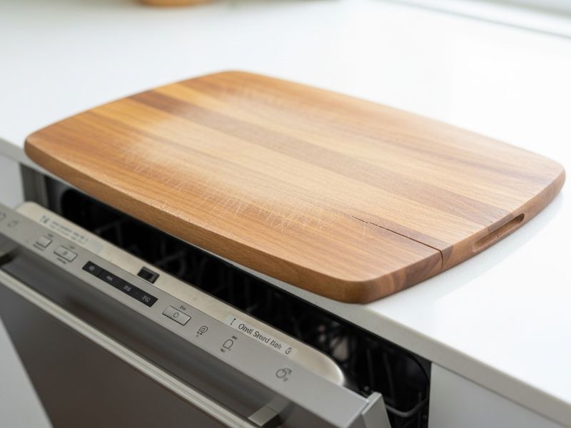 Wood cutting board damaged in dishwasher