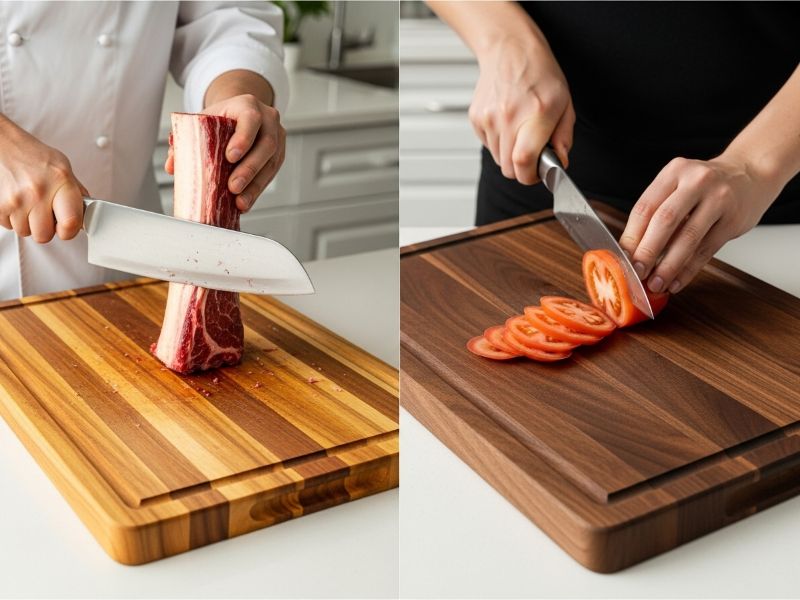 Acacia vs walnut cutting board hardness comparison