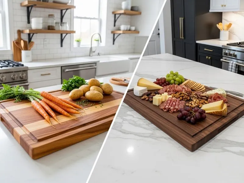 Acacia cutting board and walnut board