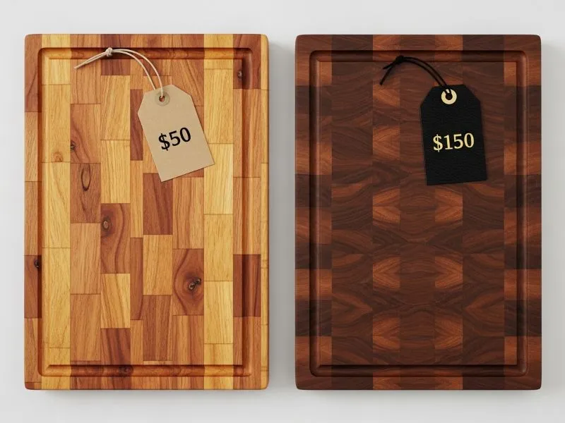 Acacia vs walnut cutting board price comparison
