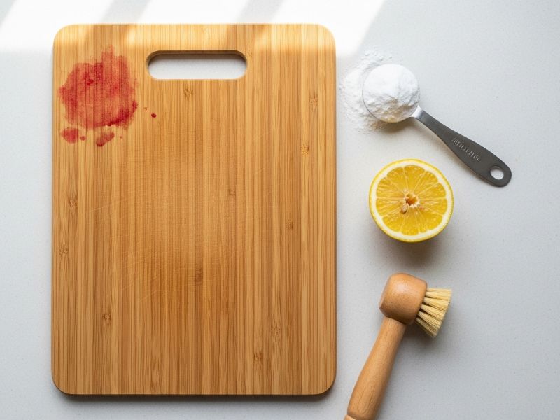 Cleaning stains with baking soda and lemon