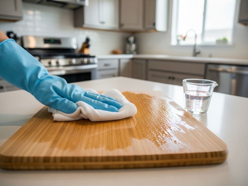 Sanitizing bamboo cutting board