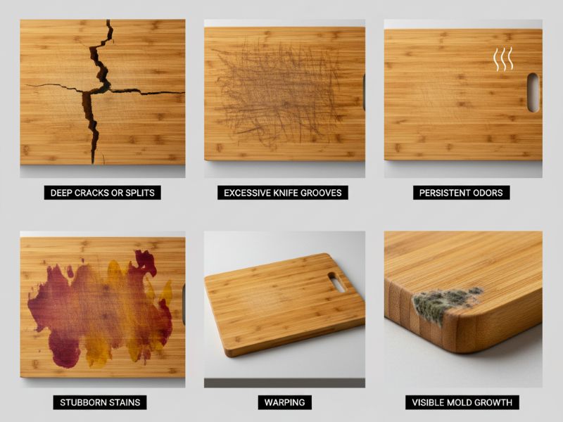 Signs to replace bamboo cutting board