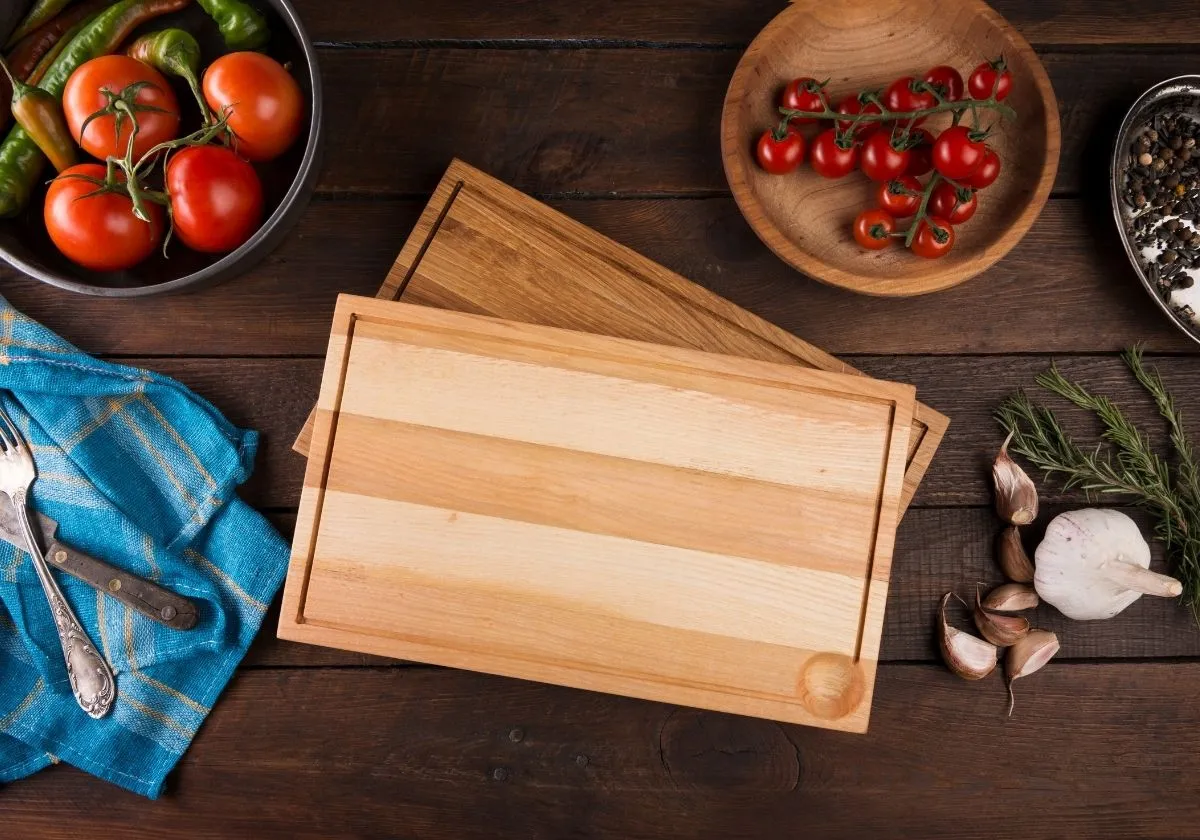 Wooden cutting board made from hardwood