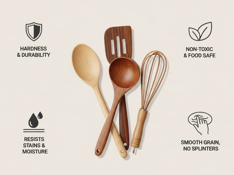 Wooden utensils with key quality criteria