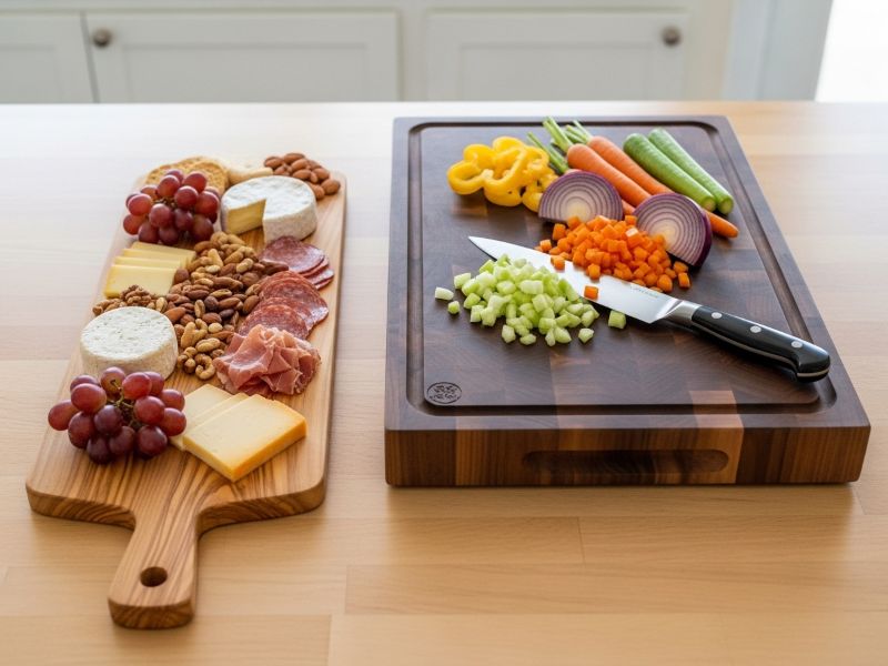 Charcuterie vs cutting board comparison