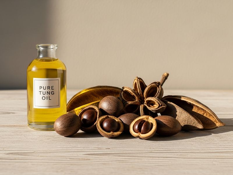 Pure tung oil on cutting board