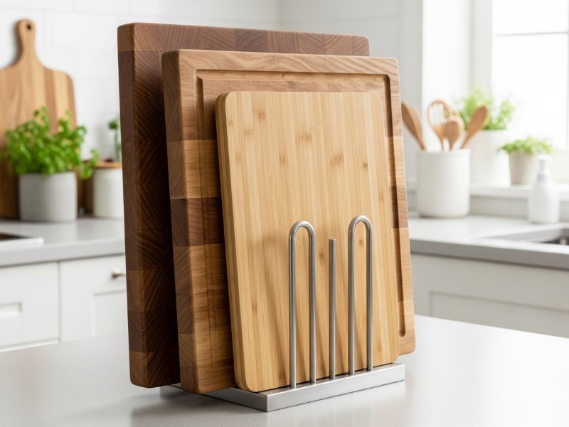 wooden cutting board drying in sunlight