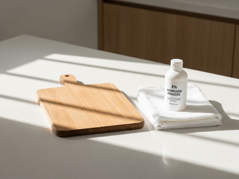 pouring hydrogen peroxide on board