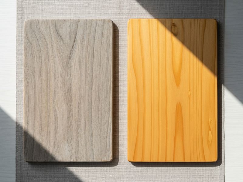 Applying oil to hinoki cutting board