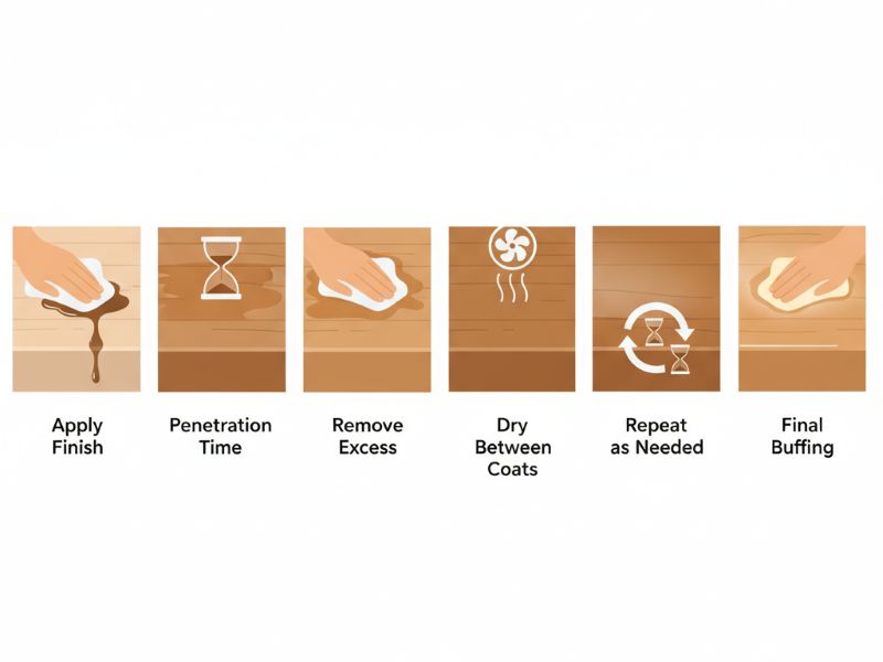 Applying finish on butcher block workflow