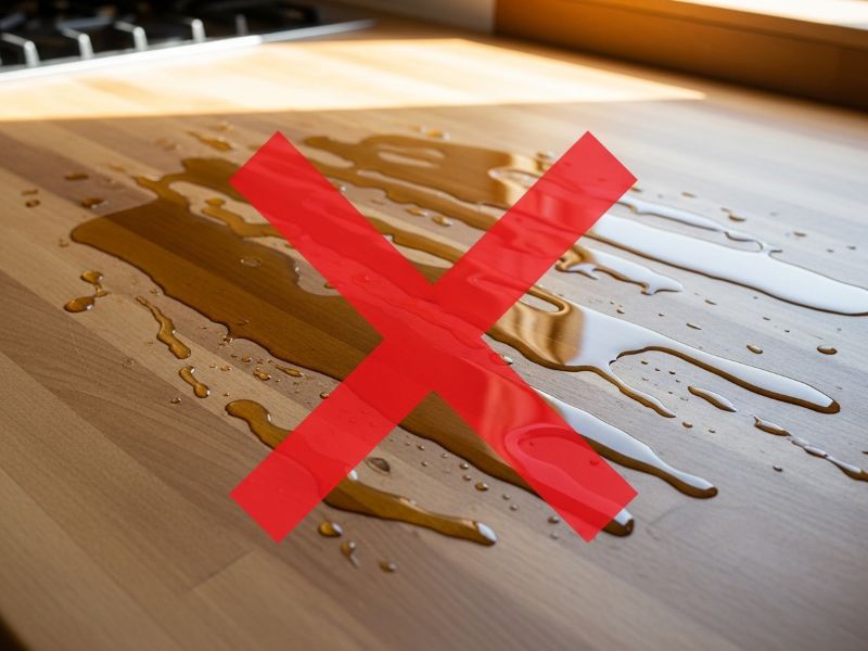 apply too much finish on butcher block