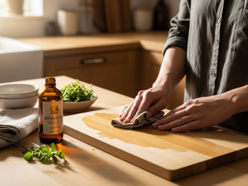 oiling beech cutting board