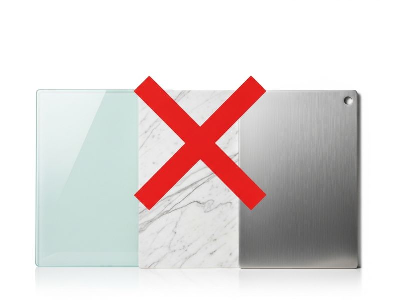 glass marble steel cutting boards not safe