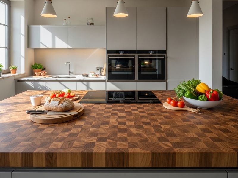 end grain butcher block countertop