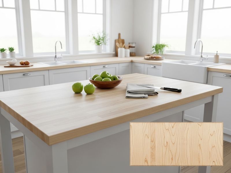 light maple wood grain butcher block