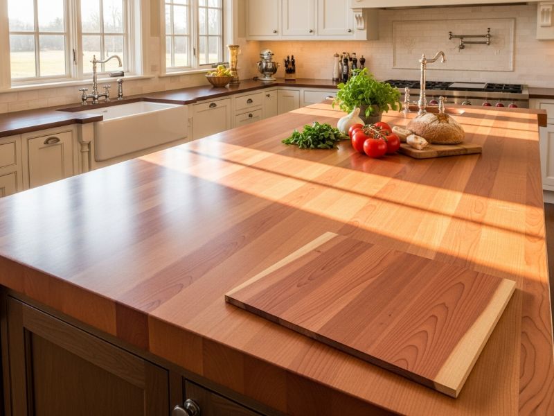 cherry butcher block countertop