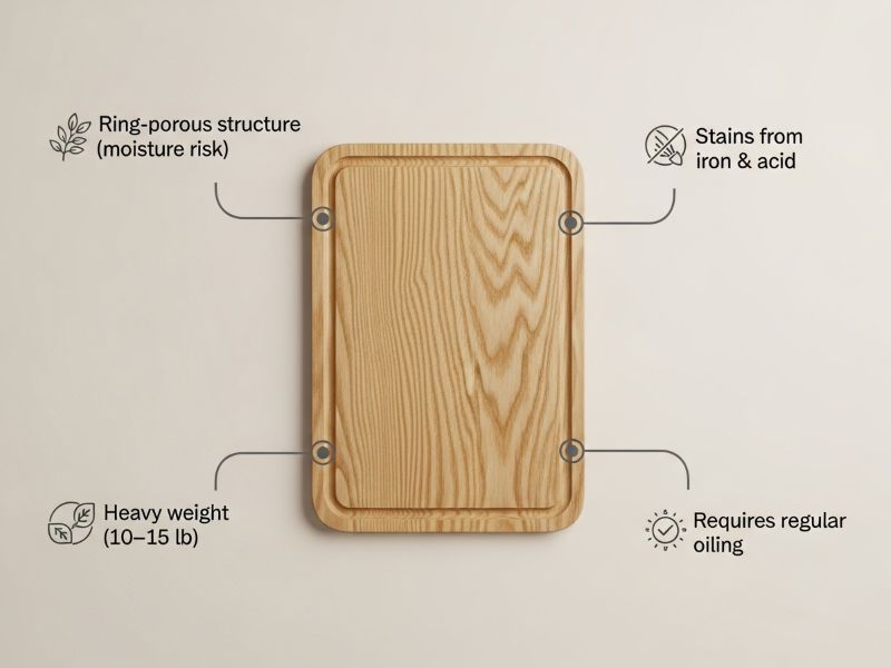 white oak cutting board disadvantages