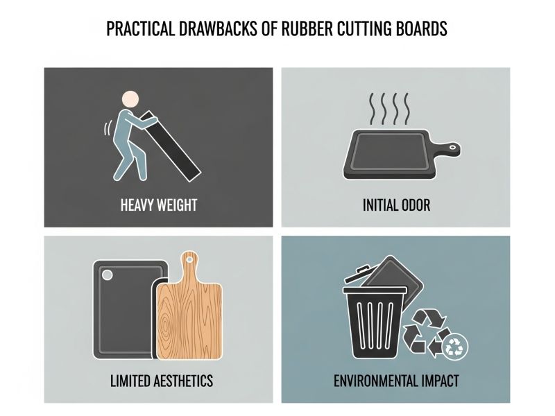 rubber board drawbacks