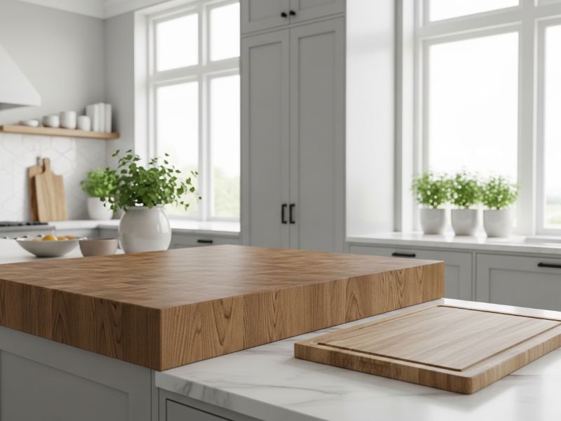 butcher block and cutting board