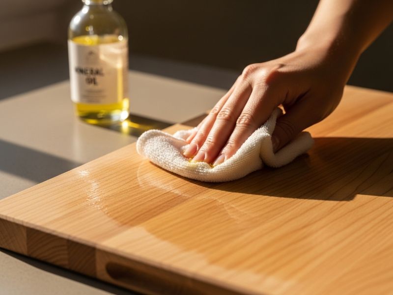 apply mineral oil to board