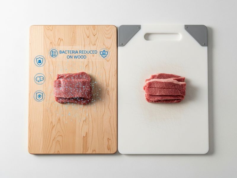 comparing wood and plastic cutting boards