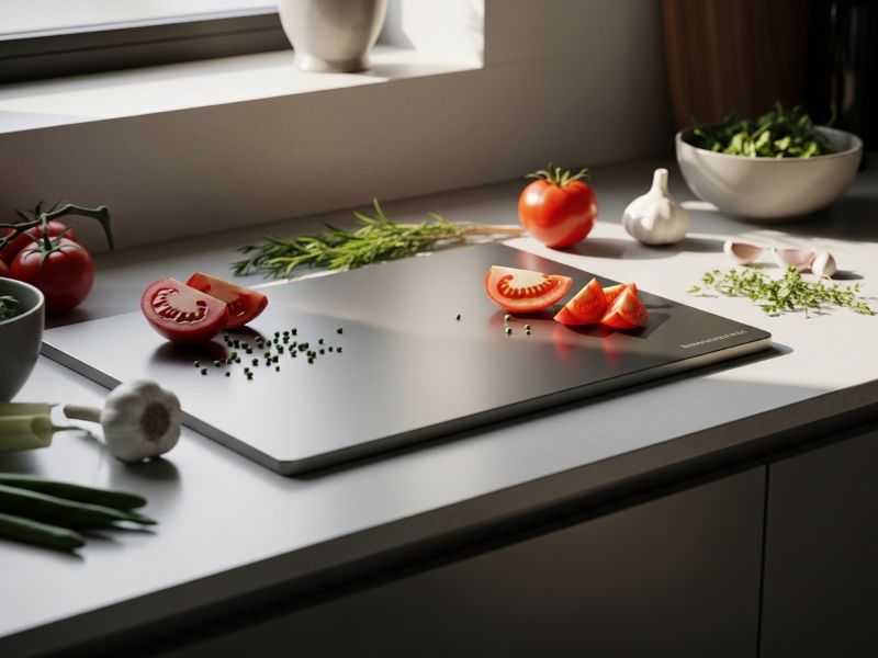 titanium cutting board in kitchen