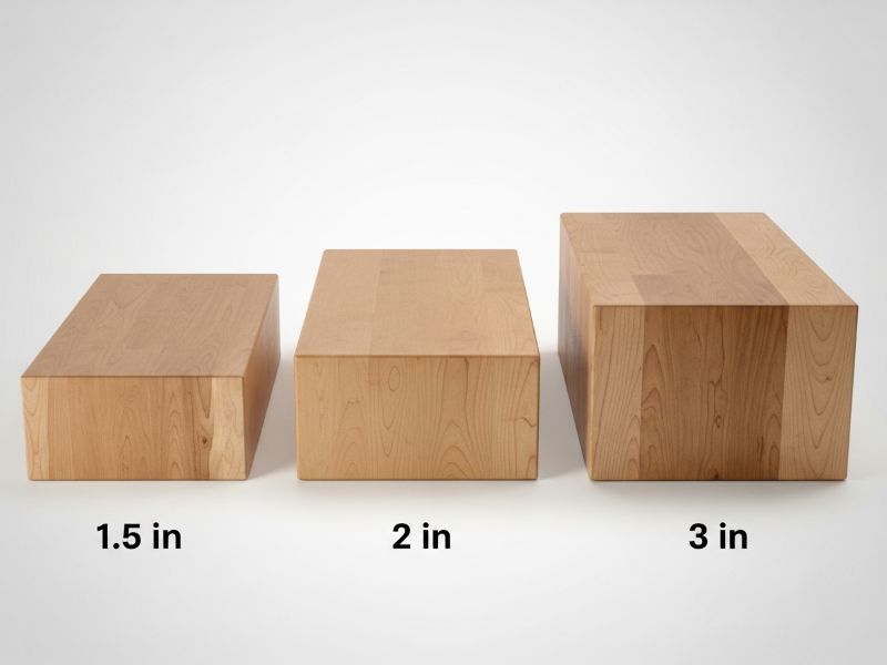 butcher block thickness comparison