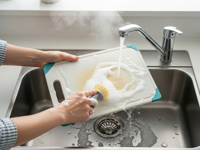 cleaning steps for plastic cutting board