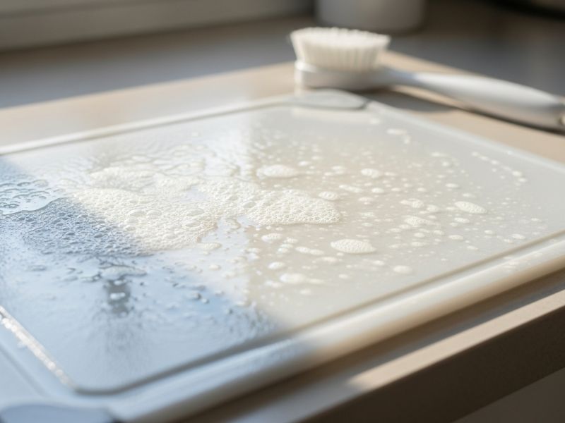 bleach disinfecting plastic cutting board