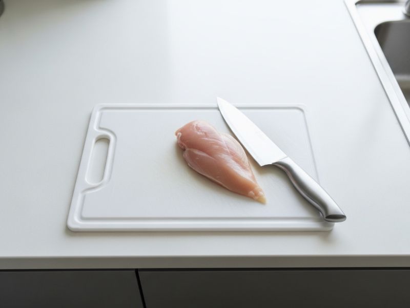 bacteria on plastic cutting board