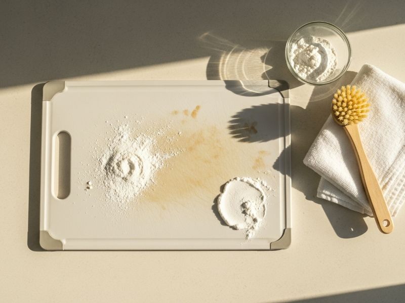 baking soda cleaning plastic board