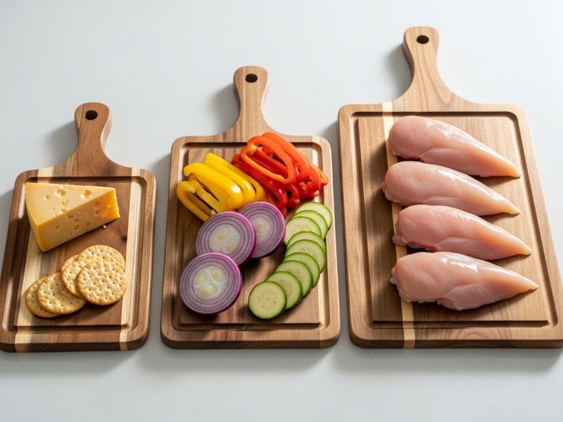 multiple cutting boards setup