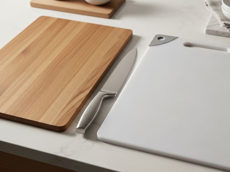 wood and plastic cutting boards