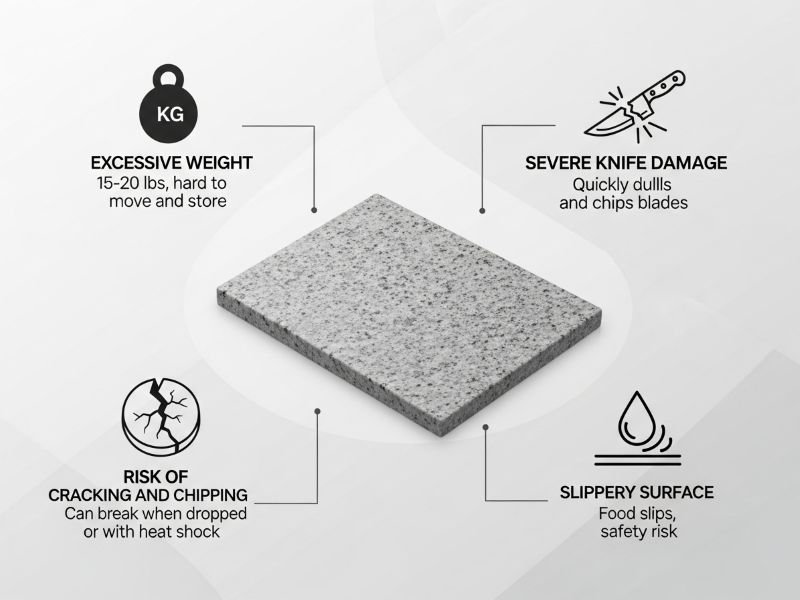 stone cutting board drawbacks