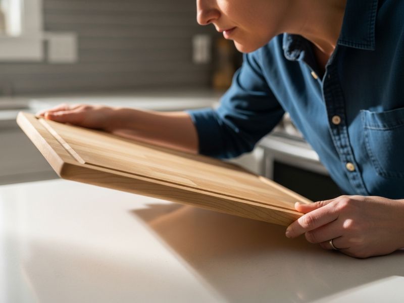 checking warp direction on wooden cutting board