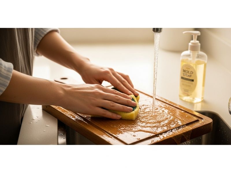 hand washing wooden cutting board properly